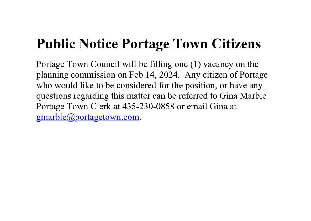 P&Z Vacancy Public Notice